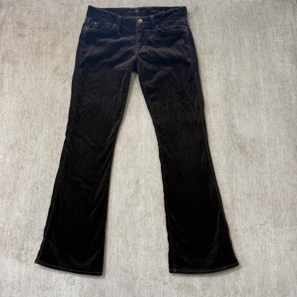 7 For All Mankind A Pocket Flare Velvet Pants Brown 29